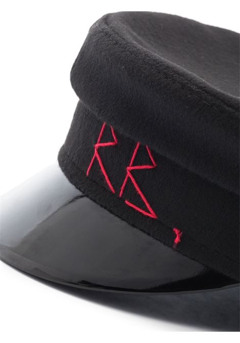 Black logo-detail baker boy hat - women RUSLAN BAGINSKIY | KPC033W033